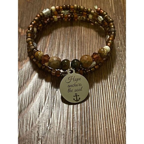Handmade Beaded Wrap Bracelet for Women/ Hope Bracelet/ Charm Bracelet/ Memory - Picture 6 of 7